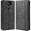 HualuBro Cover per ASUS Zenfone 6 ZS630KL, Flip Cover a Libro in Retro PU Pelle Magnetica Antiurto Case Portafoglio Custodia per ASUS Zenfone 6 6Z ZS630KL 2019 Cover (Nero)