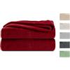 Komfortec Morbida coperta in pile, certificata Oeko-TEX, 220 x 240 cm, 260 g/m², colore: bordeaux
