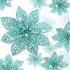 Boao 24 decorazioni per albero di Natale glitterate a forma di stella di Natale, 9,6 cm (blu-verde)
