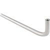 OPO Grimme Nora 75901317 - Asta appendiabiti a forma di L, per montaggio a parete e ripiano, ø 12 mm, 230 x 65 mm, in acciaio inox spazzolato, argento