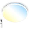 BRILONER - Lampada da soffitto a LED con telecomando, da bianco caldo a bianco freddo, dimmerabile all'infinito, lampada a LED, plafoniera a LED, 33 x 6 cm, bianco