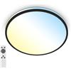 BRILONER - Lampada da soffitto a LED con telecomando, da bianco caldo a bianco freddo, dimmerabile all'infinito, plafoniera a LED, 33 x 6 cm, nero