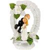 Günthart günth Art Divertente poliresina sposi Heads con Tulle Corona (Base apribile), confezionato in Cartone Trasparente, 1er Pack (1 x 320 g) Decorativo