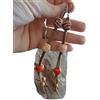 Asai Bolivien Ethno Tribal Manufaktur ◦-●◉✿ ORECCHINI LUNGHI IN LEGNO DISTANZIALE IN PELLE VEGANA ✿◉●-◦ realizzati con nastro beige, perline di legno e bronzo