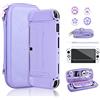 RHOTALL Sakura - Set di custodie per Nintendo Switch OLED, con custodia rigida, protezione schermo, 4 tappi per pollice, fascia da polso e tracolla (viola)