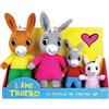 Jemini | Cofanetto peluche Ane Trotro e la sua famiglia | 4 personaggi | Trotro 15 cm + mamma 23 cm + papà 23 cm + sorella 11 cm | Finitura morbida | Licenza ufficiale | Idea regalo per bambini |