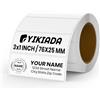 YIKIADA Etichette Termiche Autoadesive 25 X 76 mm Bianchi Adesivi Colori Rimovibili Stampabili Impermeabili per Logo Codice a Barre QR inventario 500 pezzi per Rotolo