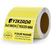 YIKIADA Etichette Termiche Autoadesive 25 X 76 mm Gialli Adesivi Colori Rimovibili Stampabili Impermeabili per Logo Codice a Barre QR inventario 500 pezzi per Rotolo