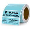 YIKIADA Etichette Termiche Autoadesive 25 X 76 mm Blu Adesivi Colori Rimovibili Stampabili Impermeabili per Logo Codice a Barre QR inventario 500 pezzi per Rotolo