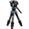 SIRUI Mini Treppiede AM-223L con Testa Fluida VA-5, Treppiede da Viaggio in Carbonio per Fotocamera, Videocamera, con Base Livellante, Altezza Massima 44.4cm, Altezza Piegata 31cm, Carico Massimo 3KG