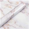 Livelynine Pellicola Marmo Adesivo 60 CM x 500CM Grande Pellicola di Marmo per Scrivania Pellicole Tavolo Carta Adesivo Marmi per Mobili Top Cucina Laminato Piano da Lavoro Cucina Rivestimento