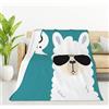HGOD DESIGNS Divertente Sup Llama Coperta Semplice Alpaca testa con occhiali da sole Coperte morbide e copriletti 130x150cm Cura per Donne Uomini