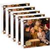 AMEITECH Cornice per foto in acrilico 13x13 cm, cornice per foto trasparente bifacciale senza cornice con display magnetico da tavolo in acrilico, cornice in lucite con confezione regalo - Confezione da 5