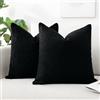 Artscope 2 Pezzi Federe Cuscini in Lino Minimalista Federe in Velluto Copricuscino per la Decorazione Domestica Soggiorno Camera da Letto Divano 60x60cm, Nero