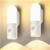 Gotopceed Luce Notturna USB Sensore Movimento Ricaricabile[2 Pezzi], Luci Notturna LED a 2000mAh Batteria con Sensore, Dimmerabile, 3 Colore, 3 Modalità, Lampada Notturna Bambini per Corridoio, Scale, Bagno