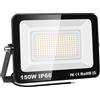 PICAA Faretto LED da Esterno, 150W Faro da Lavoro a LED Bianca Caldo, luce di sicurezza LED,Proiettore Super Luminoso, Proiettore da Costruzione per Campeggio, Riparazione Auto, Escursionismo e Pesca