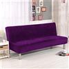 Surwin Copridivano Senza Braccioli 2/3 Posti Elasticizzato Tinta Unita Velluto Antimacchia Fodera per Divano Letto Antiscivolo Lavabile Pieghevole Clic Clac Copri Divano (L:190-210cm,Viola)
