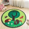 Morbuy Rotonda Tappeto Salotto Cucina Bagno Bambini Camera da Letto Yoga, Moderno Carton Stampa Soggiorno Antiscivolo Tappeti Decorazione della Casa (60x60cm,Animali della Foresta)