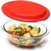 NUTRIUPS Pirofila da Forno in Vetro con Plastica Coperchio, 1,4L 21x16,8x6,8cm Piccolo Vetro Cocotte da Forno