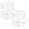 Wisebom 2 Pz Misurino in Vetro, Misurini Graduati Bicchiere 75ml, Bicchierino Dosatore Doppio Ugello in Vetro Resistente al Calore e Adatta al Microonde per Misurare Latte, Tè, Caffè