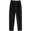 Generic Pantaloni di lana da donna autunno inverno vintage a vita alta pantaloni harem larghi pantaloni alla caviglia, Nero , XL