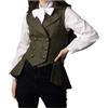 REHJJDFD Smoking - Gilet da donna in tweed a spina di pesce, doppiopetto, giacche da donna, cappotti, gilet, EN8, M