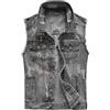 Lazutom Gilet da uomo senza maniche in denim casual slim fit strappato classico button down giacca di jeans, Grigio, L