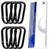 XE Xpert Excellence XE Moschettoni in Acciaio Inossidabile - Moschettoni neri e Resistenti, Clip per Portachiavi per Chiavi, Zaino, Guinzaglio per Cani, Pesca, Campeggio e Viaggi (Set di 8 moschettoni grandi)