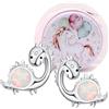 VICKWOOD Orecchini farfalla/unicorno Orecchini a bottone dino/cuore Argento 925 Gioielli per bambini in oro/oro rosa/argento Regalo per ragazze, 1.9g, Argento, Zirconia cubica