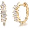 FANCIME Orecchini a Cerchio Piccoli per Donna in Argento Sterling 925 Placcato Oro Giallo con Zirconia Cubica - Diametro: 16 mm