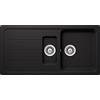 SCHOCK Lavello da cucina 100 x 50 cm Formhaus D-150L Nero - CRISTALITE lavello in granito con 1 ½ bacino a partire da 60 cm di larghezza