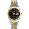 OIDEA Coppia di orologi da uomo in acciaio inossidabile: nero orologio da polso analogico al quarzo calendario strass quadrante con lancette luminose, regalo per uomini giovani partner, Bracciale