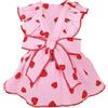 Rurunklee Vestito da principessa per cani, con pettorina per gatto, abito da principessa floreale per cuccioli, vestito traspirante con fiocco a farfalla con fibbia a cordoncino, per cani di piccola