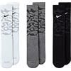 Nike CU9423-902 U NK EVERYDAY PLUS CUSH CREW 3 Calzini Unisex - Adulto white(black)/carbon heather/black(white) L