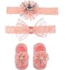HOMSFOU 3 Pz set di fasce per set calzini vestito da bambino calzini per bambino bei calzini per bambini fascia fotografica fotografici per neonati pizzo rosa