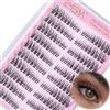 EMEDA ciglia autoadesive naturale, kit ciglia a grappolo senza colla 120pcs Ciglia naturali a pressione, DIY Ciglia a grappolo preincollate con pinzetta Ciglia da gatto preincollate (Cat eye01)