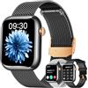 NONGAMX Orologio Smartwatch Donna Fitness Watch: Nera Smartwatch Donna Chiamate Contapassi Sanguigna Pressione Impermeabile Polso Cardiofrequenzimetro Sport 1,83 Touchscreen Metallo Cinturino per Android iOS