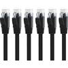 Yauhody Cavo Ethernet Cat 6 3 m 6pezzi, RJ45 Cavo di Rete Piatto 1Gbit/s Alta Velocità Cavo Lan Gigabit Internet Cavo Rete per Modem, Switch, Router, TV, PC, PS5, X box (Nero)