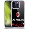Head Case Designs Licenza Ufficiale AC Milan Curvato Modelli Cresta Custodia Morbida in Gel Compatibile con Apple iPhone 14 PRO E Compatibile con MagSafe Accessori