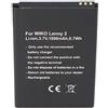 AccuCell Batteria adatta per Wiko Lenny 2 batteria 5030, 3,7 Volt, 1800 mAh con 6,7 Wh