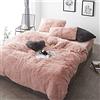 Sacebeleu - Set di 2 federe per cuscino, 40 x 80 cm, in flanella di flanella, colore: Rosa antico