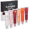 MKNZOME Olio Labbra Idratante, MKNZOME 6 Colore Lip Oil Lucidalabbra Trasparente Lip Gloss Labbra Lunga Durata Make Up Regali per Labbra Riparazione e Trucchi Labbra