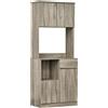 DecHome Credenza Moderna per Cucina o Sala da Pranzo 71x41x178cm Grigio - 098V01801