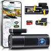GKU Dash Cam Auto, Doppia 4K 60fps+2.5K, 5G WiFi Telecamera per Auto con SD 64G, Schermo IPS da 1.47', GPS, Super Visione Notturna, G-Sensor, Registrazione in Loop, HDR, 360° Rotabile,Max 512 GB
