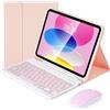 ANICEMOON Lively Life Custodia per Tastiera con Mouse per iPad 10a 10.9 2022, Layout Italiano QWERTY, Custodia Sottile Intelligente con Tastiera Bluetooth Wireless Rimovibile per iPad 10th Gen - Rosa