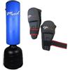 MOOD03 Set fit-boxe con sacco da terra blu ad altezza regolabile da 165 a 207 cm e guanti da fit-boxe