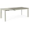 Tavolo BRIVA in acciaio tortora e piano in ceramica marrone, allungabile 140×90 cm - 200×90 cm