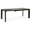 Tavolo BRIVA in acciaio nero e piano in ceramica marrone, allungabile 140×90 cm - 200×90 cm