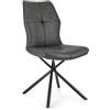 Set di 2 sedie KEPLER in similpelle antracite e gambe incrociate nere