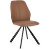 Set di 4 sedie MAXWELL similpelle cognac e gambe acciaio cromato